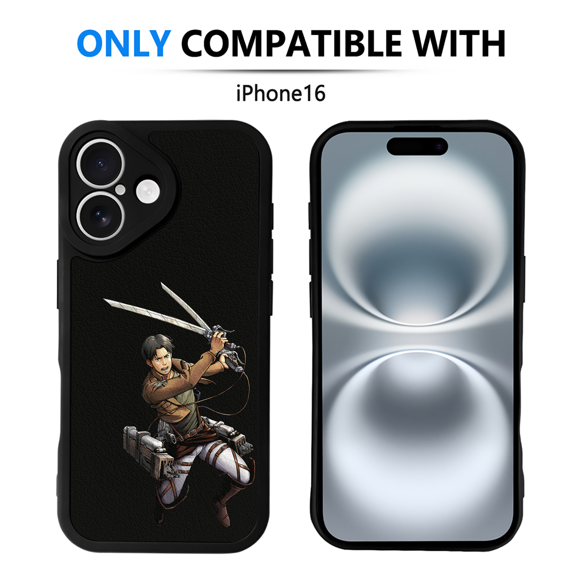 （画像用） 進撃の巨人 Attack on Titan 【iPhone 16シリーズ対応】シリコンスマホケース（レザー調） 材質：シリコン